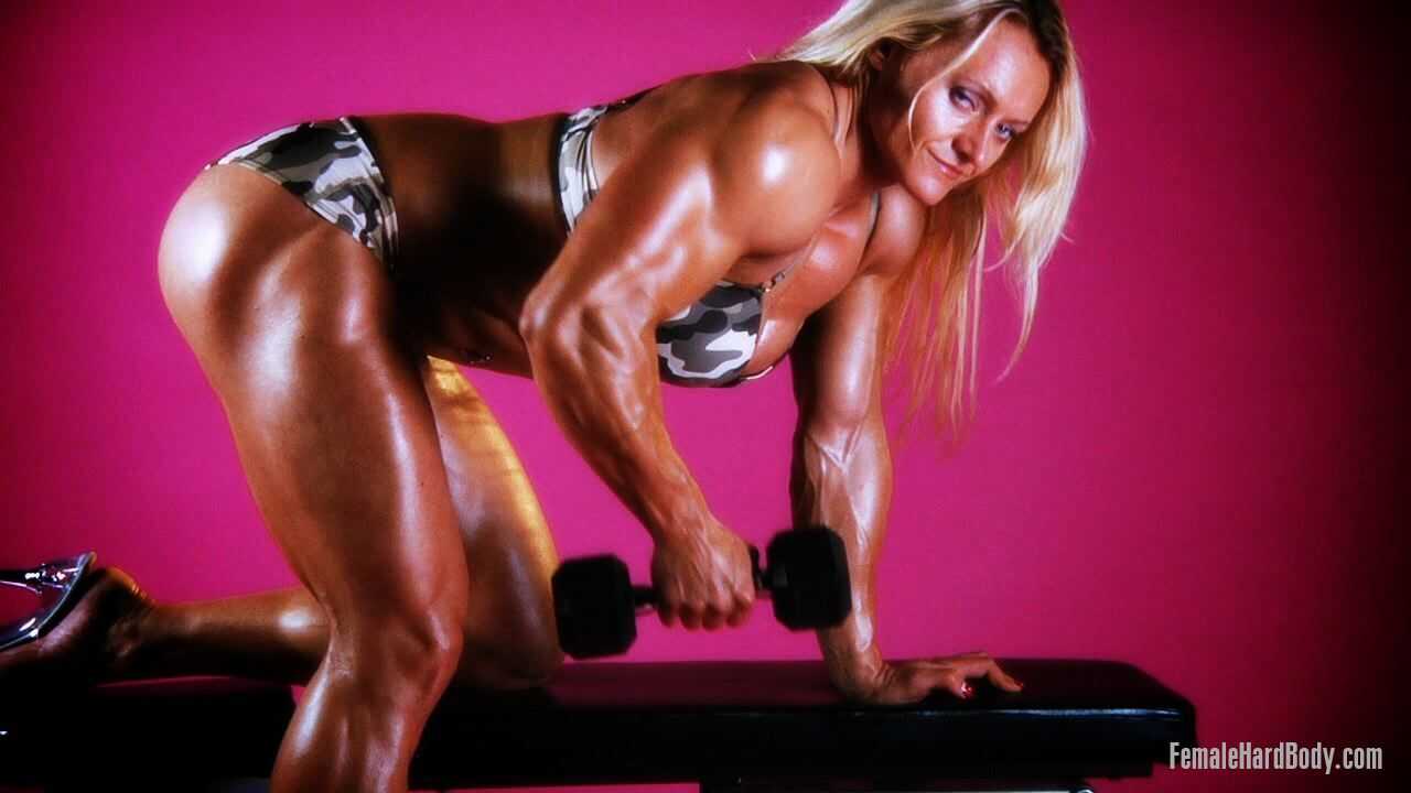Bouncy Busty Blonde Bodybuilder Brigita Brezovac Shows Off Her Massive Muscles In A Tiny Bikini - Brigita Brezovac