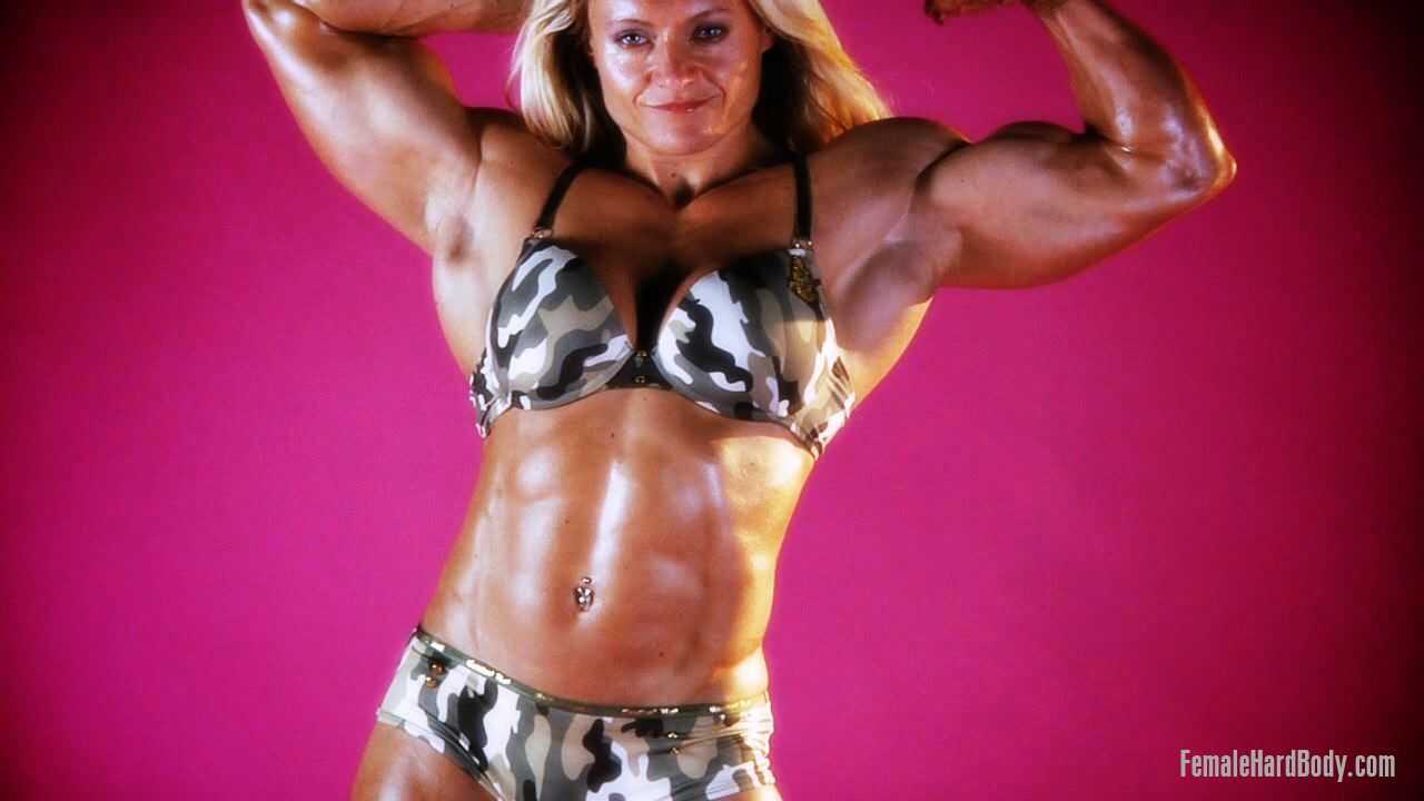 Bouncy Busty Blonde Bodybuilder Brigita Brezovac Shows Off Her Massive Muscles In A Tiny Bikini - Brigita Brezovac