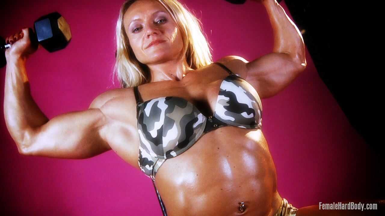 Bouncy Busty Blonde Bodybuilder Brigita Brezovac Shows Off Her Massive Muscles In A Tiny Bikini - Brigita Brezovac