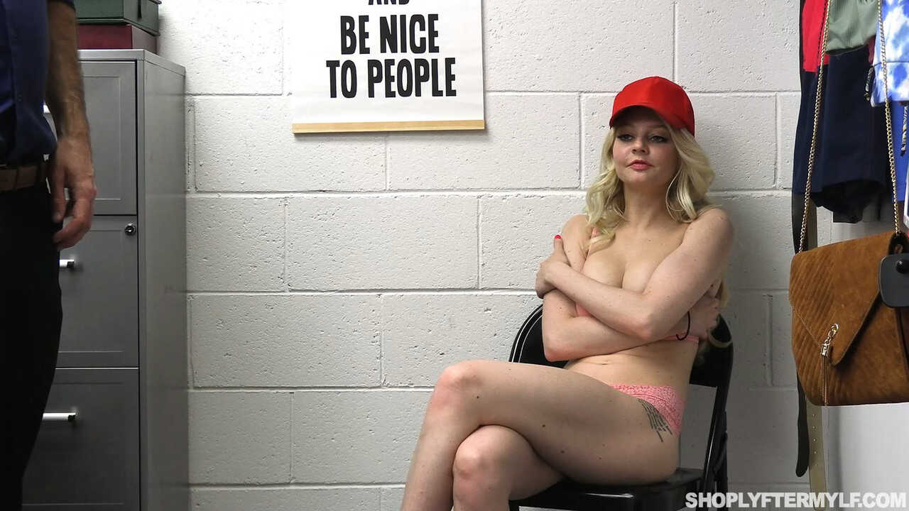 Naughty blonde teen Jenna Fireworks gets her pussy rocked by store security guard Wrex Oliver after getting caught shoplif...