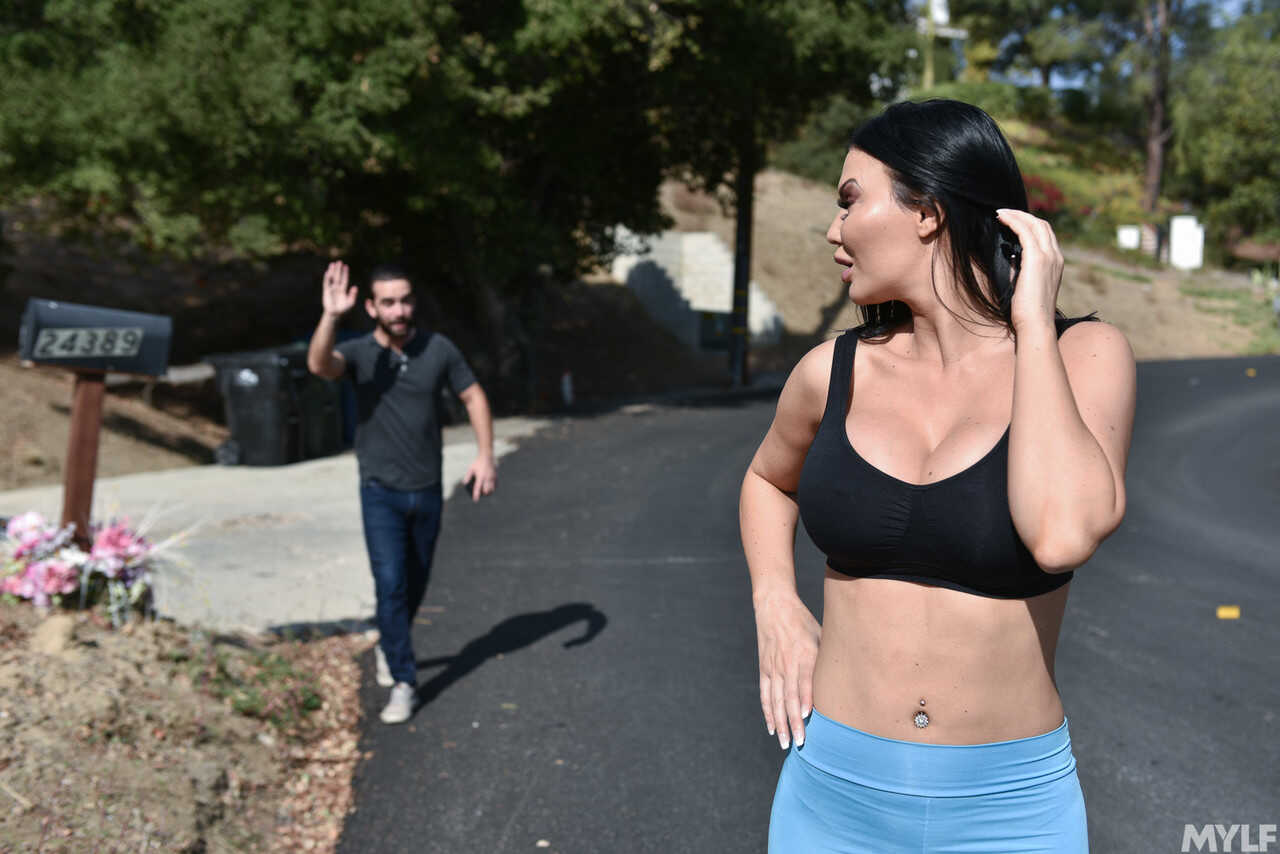 Brunette MILF Jasmine Jae riding a throbbing cock while showing off her big boobs - Jasmine Jae, Logan Pierce