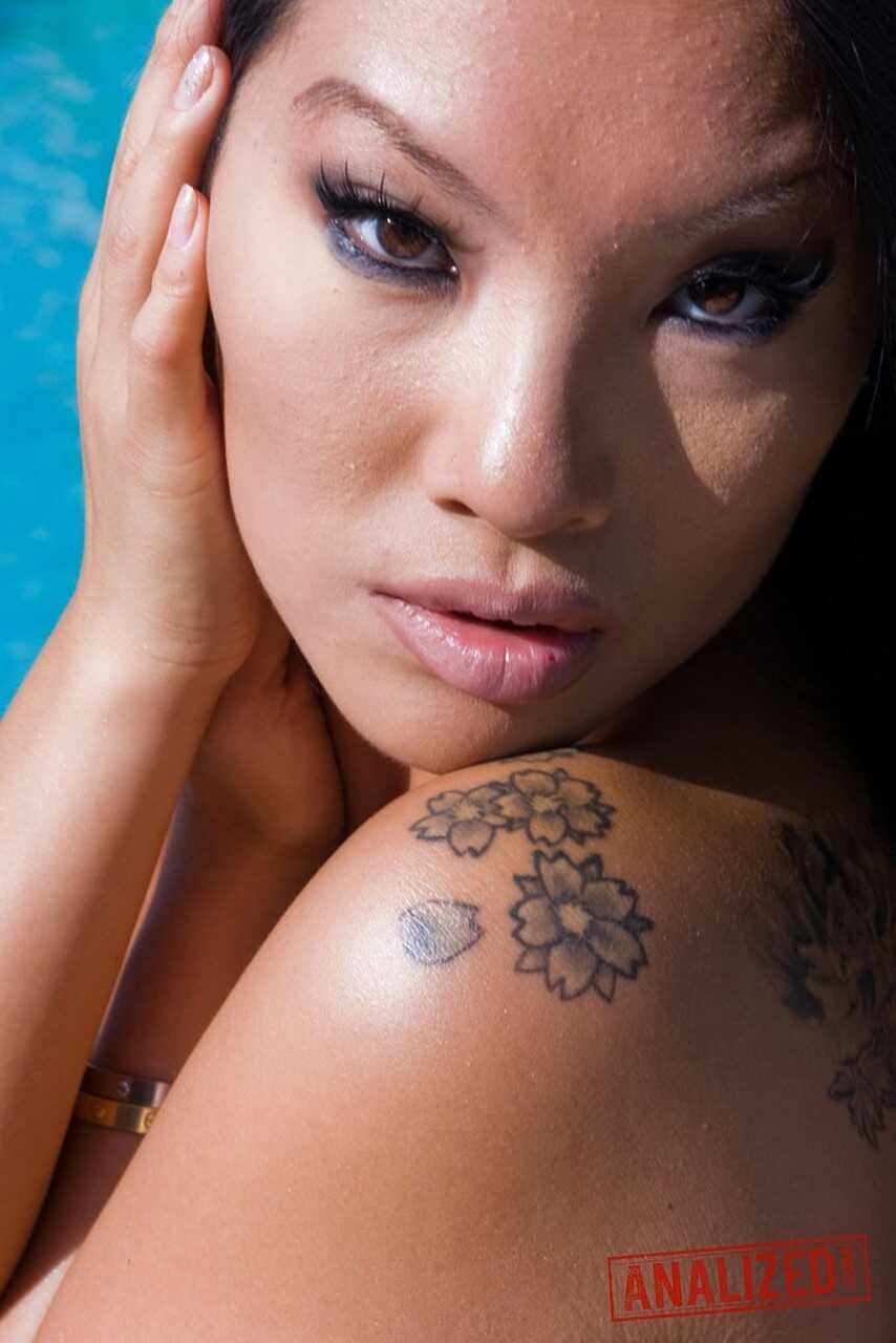 Asa Akira's Brunette Beauty by the Pool Asian Babe, Pornstar Feet, MILF High Heels - Asa Akira