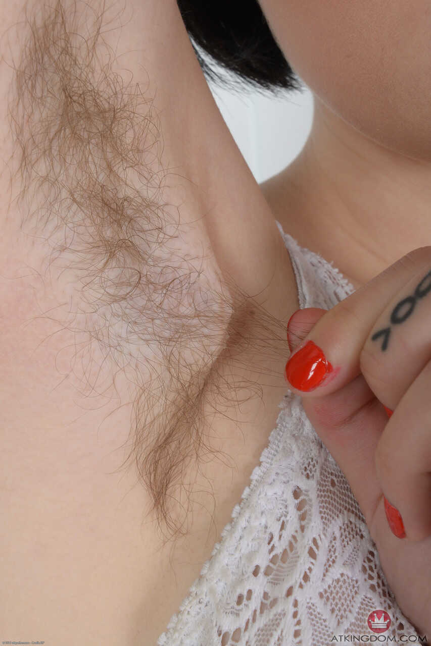 Hairy Matilda’s First Time: The Black-Haired Brunette Exposes Her Hairy Armpits and Twat