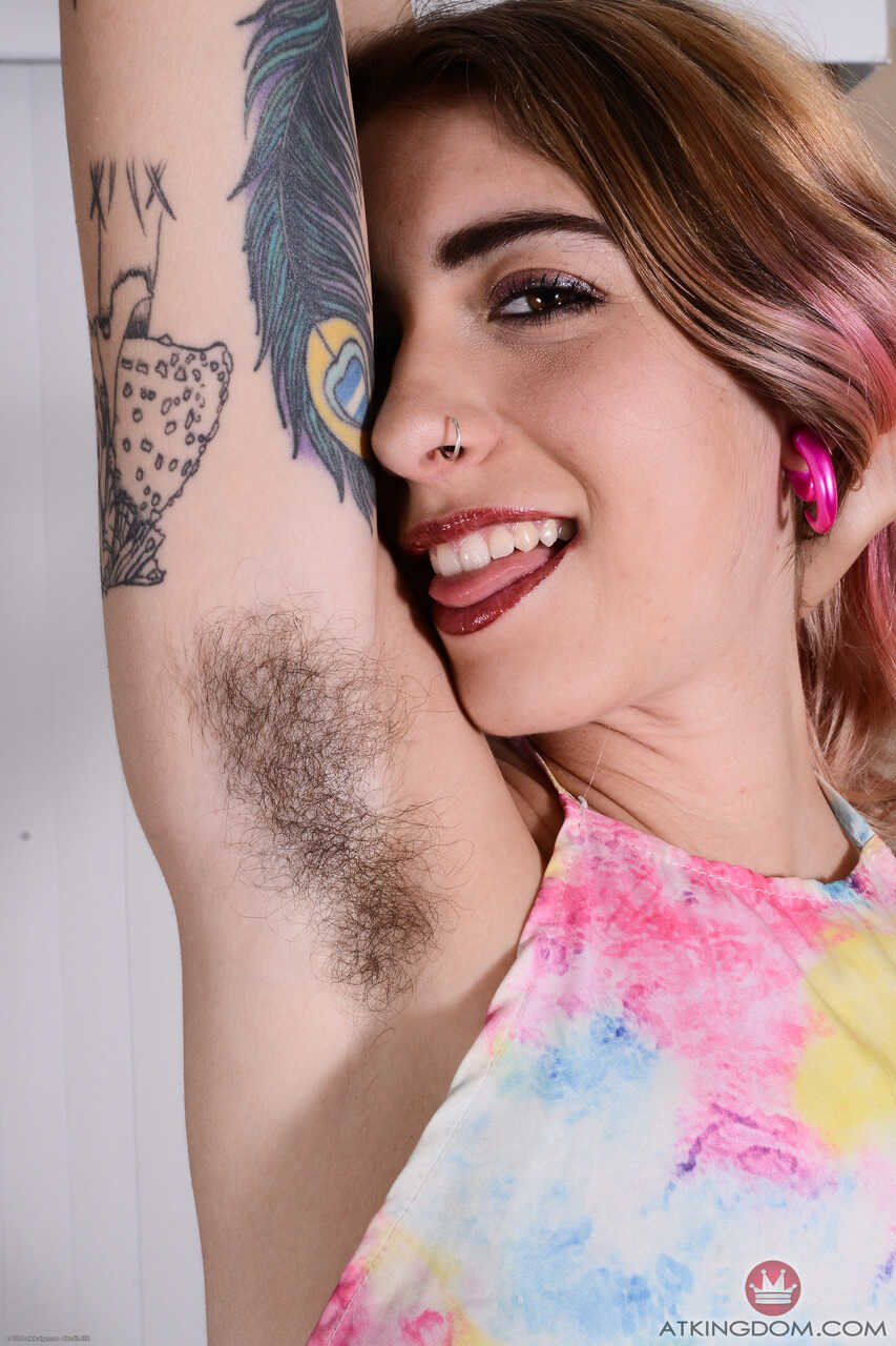Skinny alt Russian Pearl Sage strips and flaunts her super hairy crotch, Extremely Hairy Pussy! - Pearl Sage