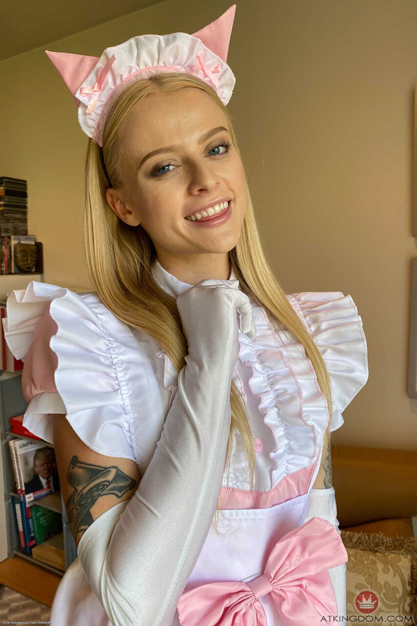 Paris White Sucks on her Maid's Uniform in a Sexy Teen Porn Image