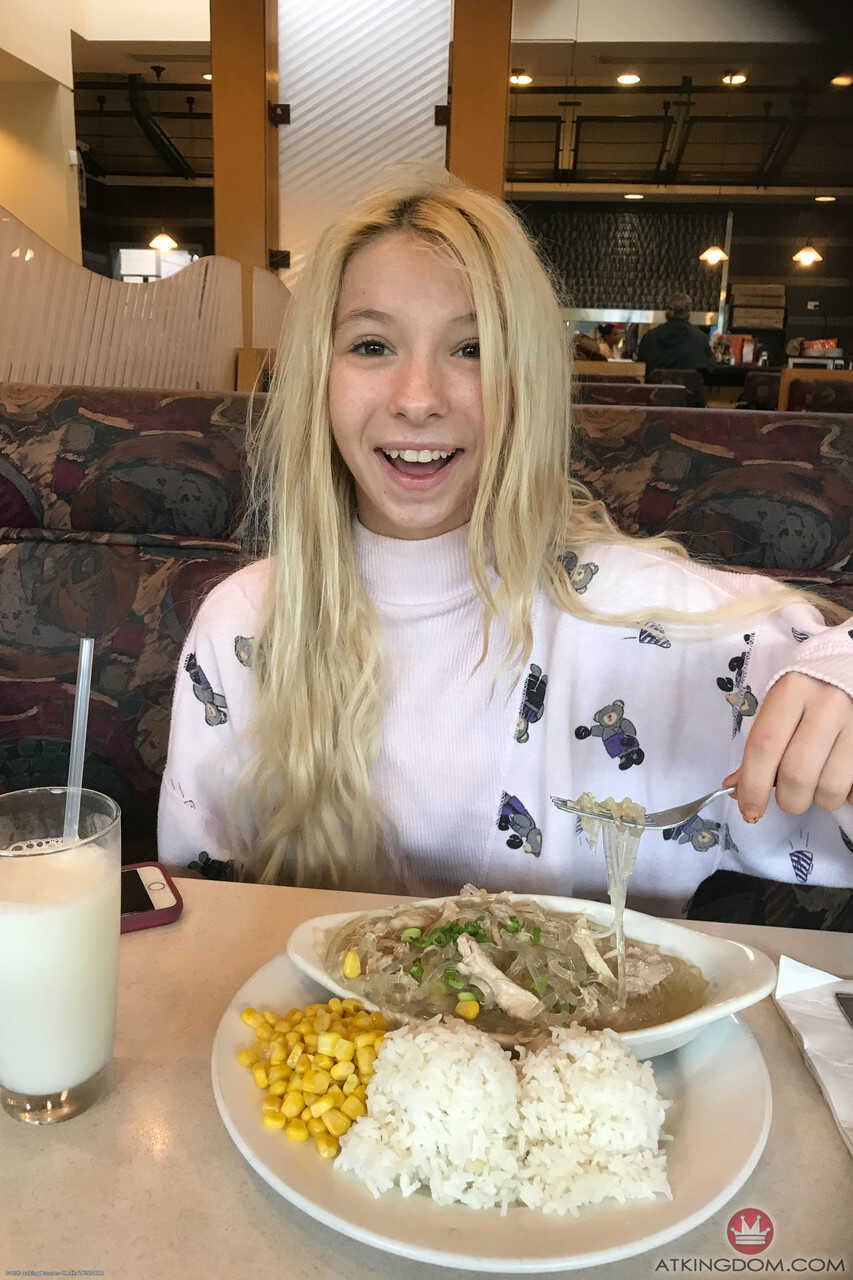 Skinny teen Kenzie Reeves gives a glimpse of her perfect tits and barely there bush - Kenzie Reeves