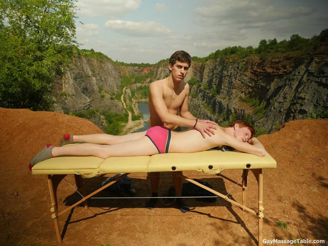 Elijah's Outdoor Orgasm with Ryan Kinky Gay Massage on a Sunny Day