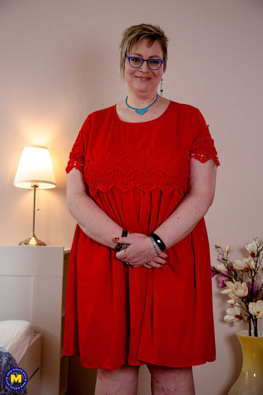 Tony Brooklyn's BBW Mature Denisa Removes her Red Dress and Shows off Her Massive Juggs for the Camera - Denisa, Tony...