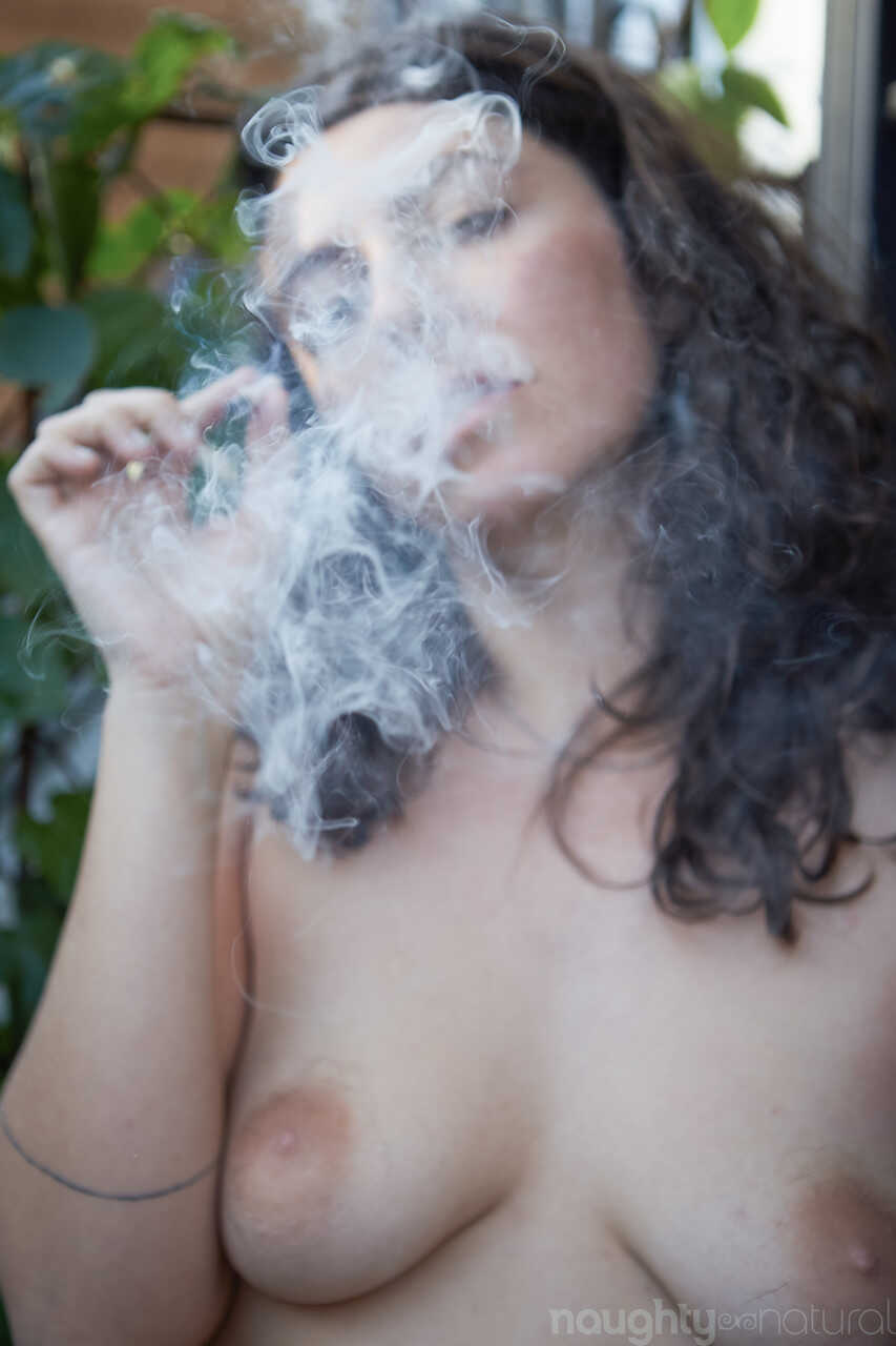 Nikki Silver Smokes A Spliff While Posing Naked Indoors And Outside Very Hairy Pussy, Amateur Babe - Nikki Silver