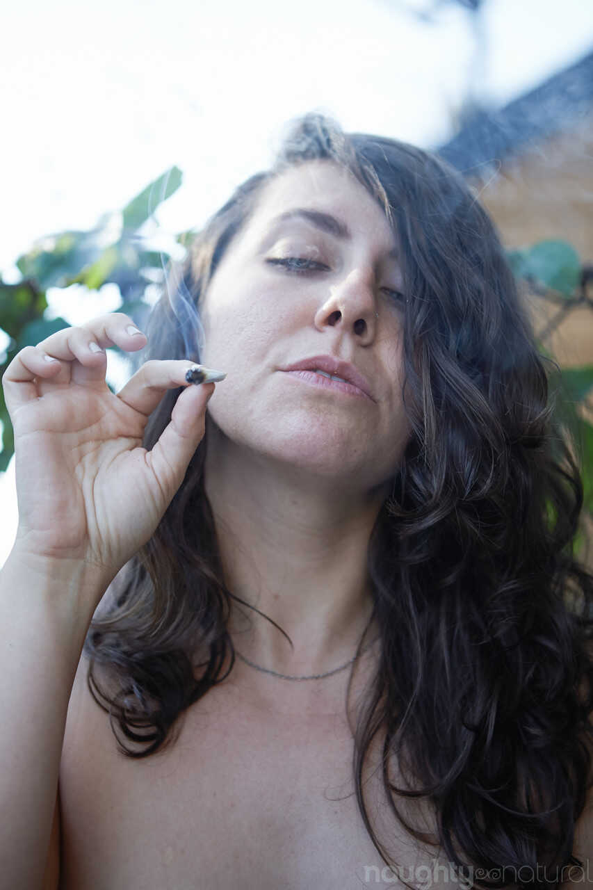 Nikki Silver Smokes A Spliff While Posing Naked Indoors And Outside Very Hairy Pussy, Amateur Babe - Nikki Silver