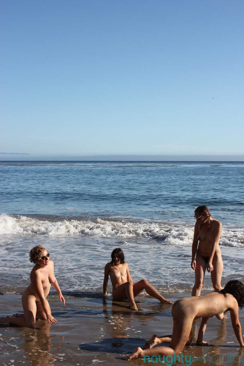 Ava's Playful Yoga  starring Felix and Maggie on the Amateur Beach with Hairy Pussies. - Ava Solanas, Felix, Maggie M...