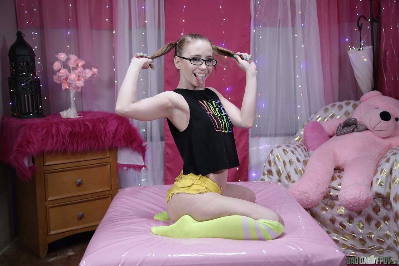 Norah Nova The Naughty Glasses Teen’s Tiny Ass in Yellow Undies