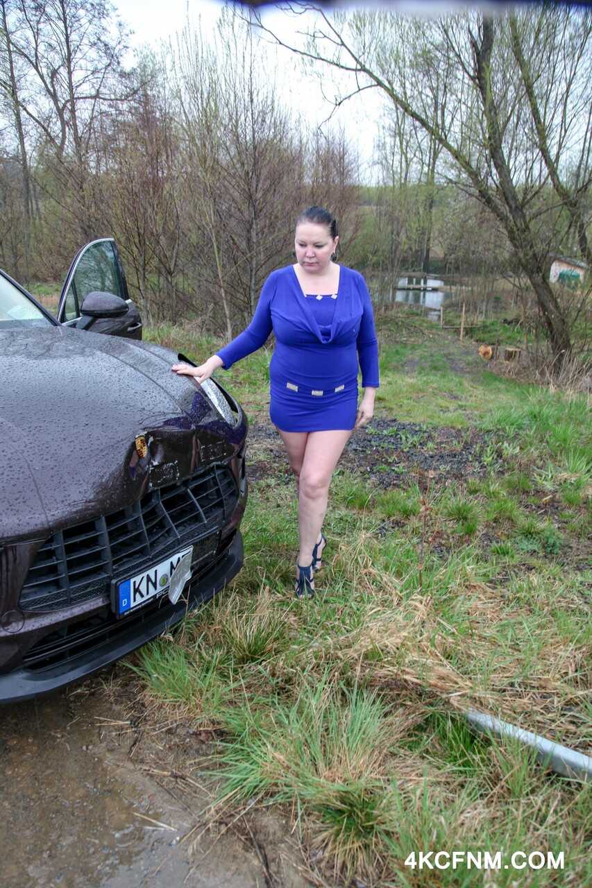 Chubby MILF Olga Gives A Cute Young Stud A Throat Fuck In The Great Outdoors - Olga