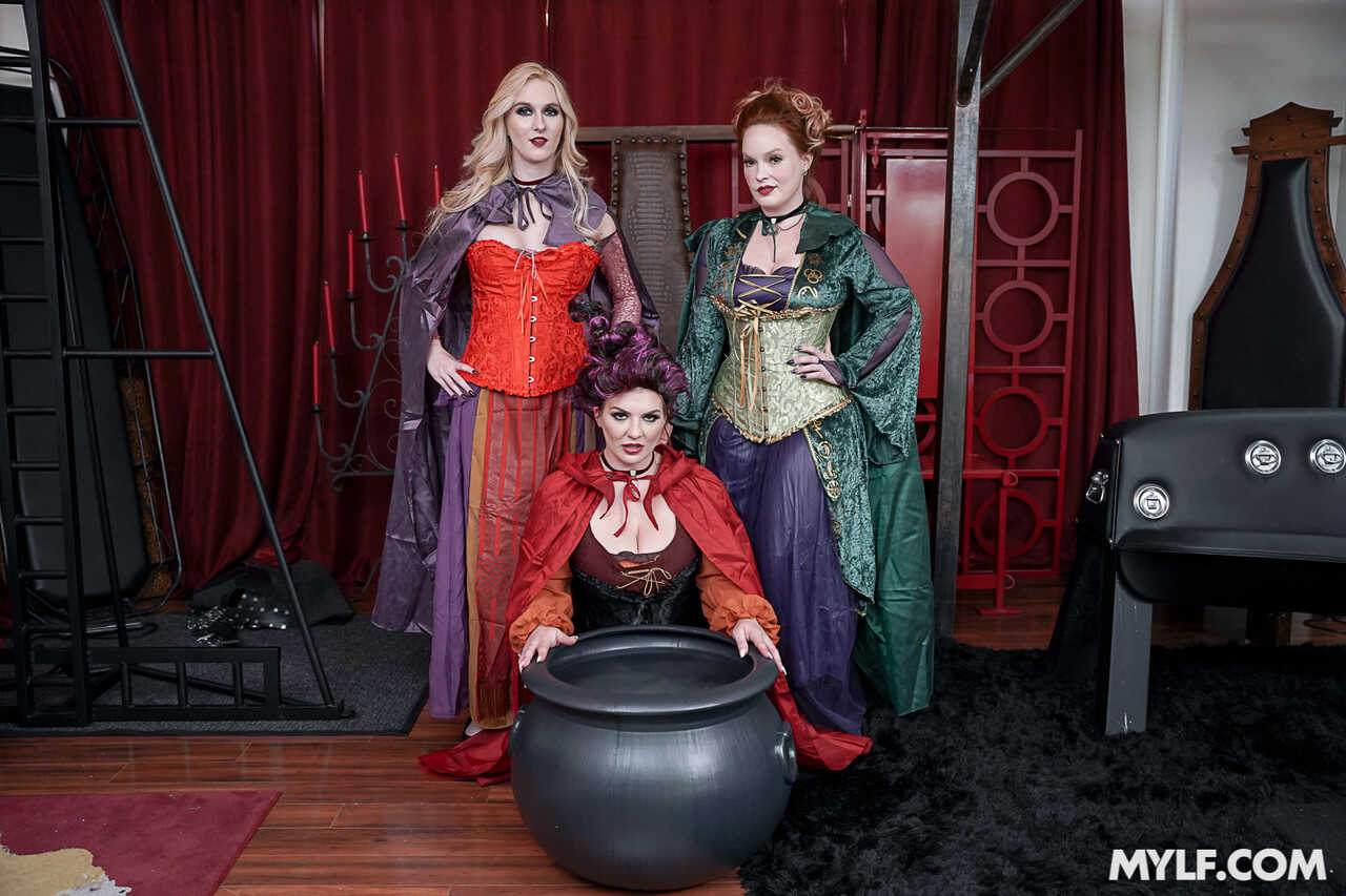 Hocus Pocus Heat: A Witchy MILF Threesome with a Male Slave - Audrey Madison, David Lee, Emmy Demure, Summer Hart