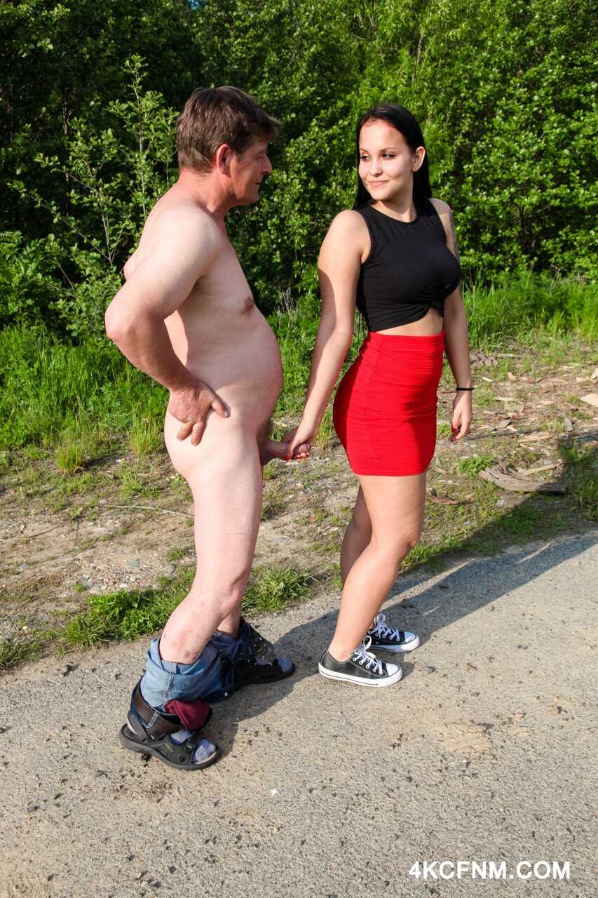 Jennifer Mendes' CFNM Teen Handjob Surprise for an Older Guy in the Great Outdoors! - Jennifer Mendes