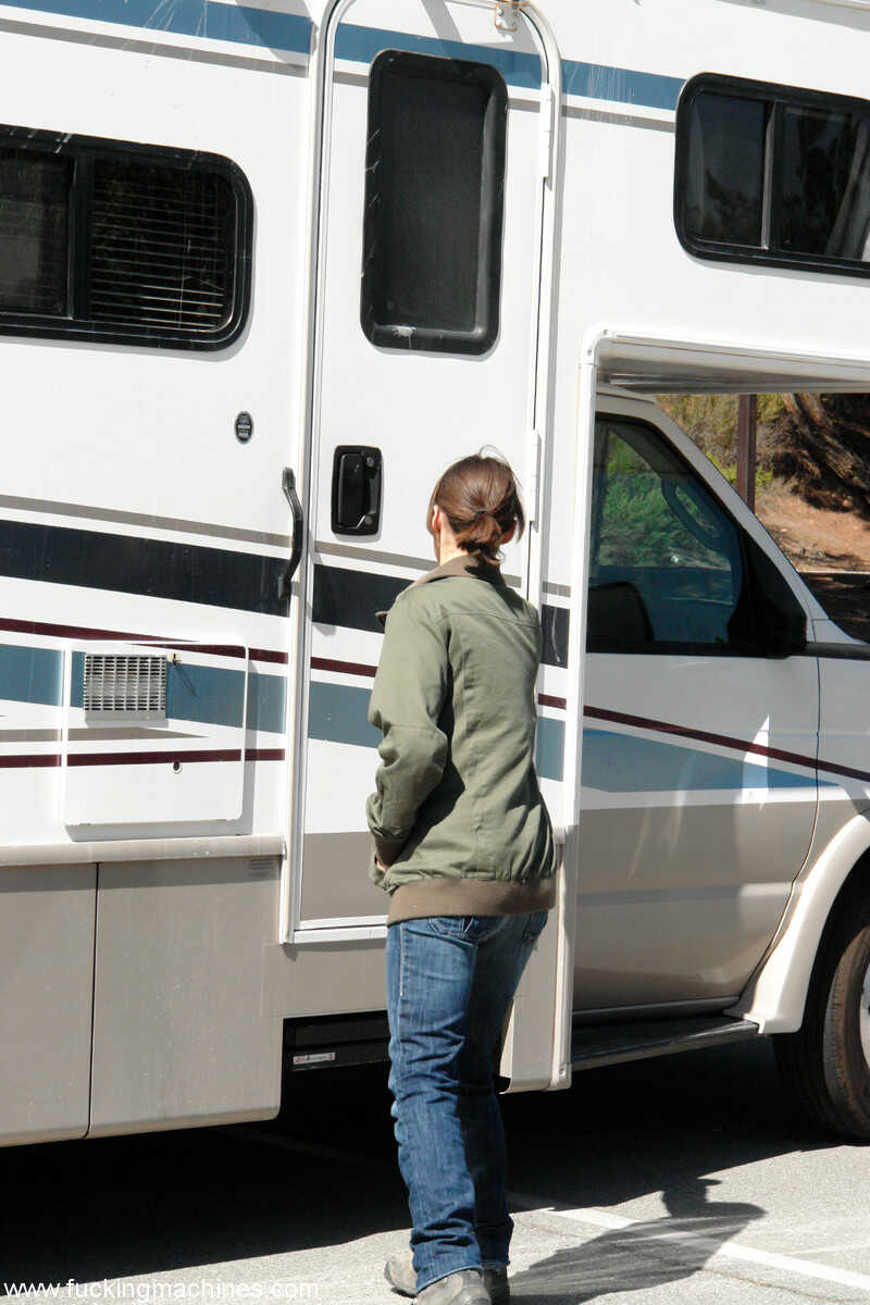 Brunette with small tits Ryan Keely gets her twat toyed by a machine in an RV while outdoors, resulting in sexy milf pussy...
