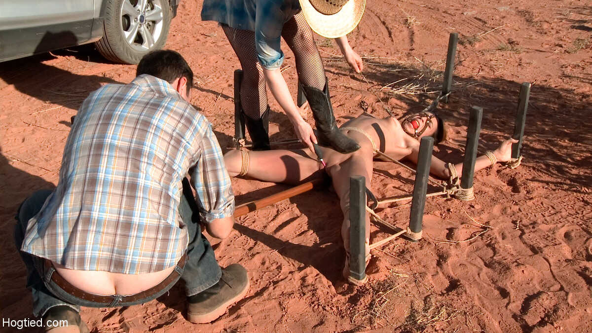 Little Amber Rayne Strapped Down and Taken by the Desert Master