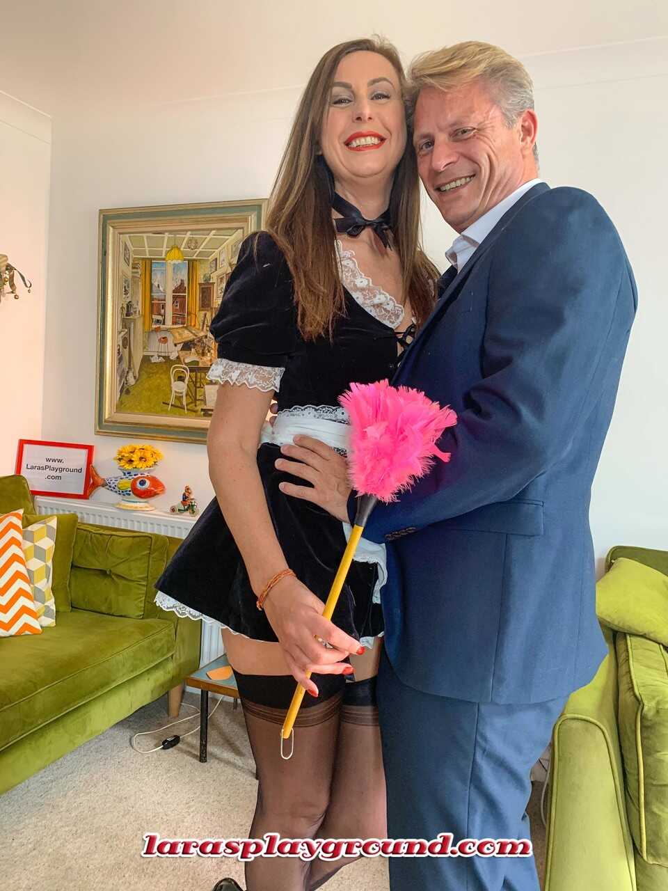 Stunning Nylon MILF Lara and her Beautiful Maid Tease in Boots and Nylons - Lara