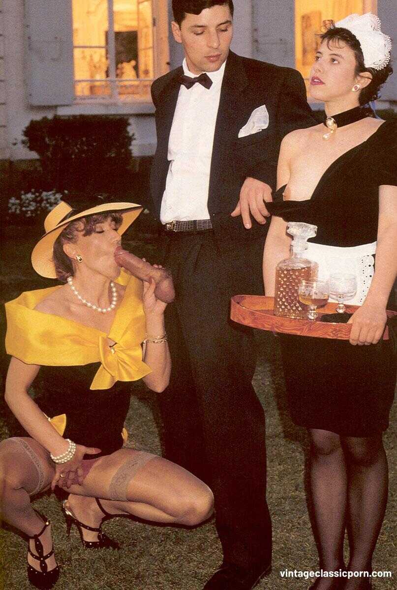 The Vintage Boss Lady&#039;s Horny Maid Gets Seduced by the Butler and Gets Rammed Hard in Retro-Era Jean Yves Le Castel P...