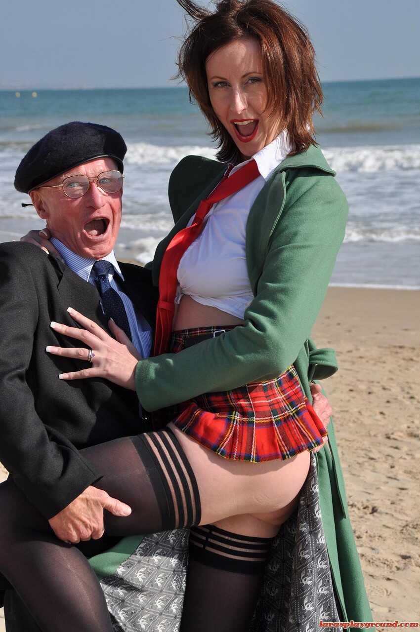 Lara's Latex Thigh Highs and Big Ass Lead to a Mature Nudist MILF Threesome with Two Granddads and a Big Dick Old Man...
