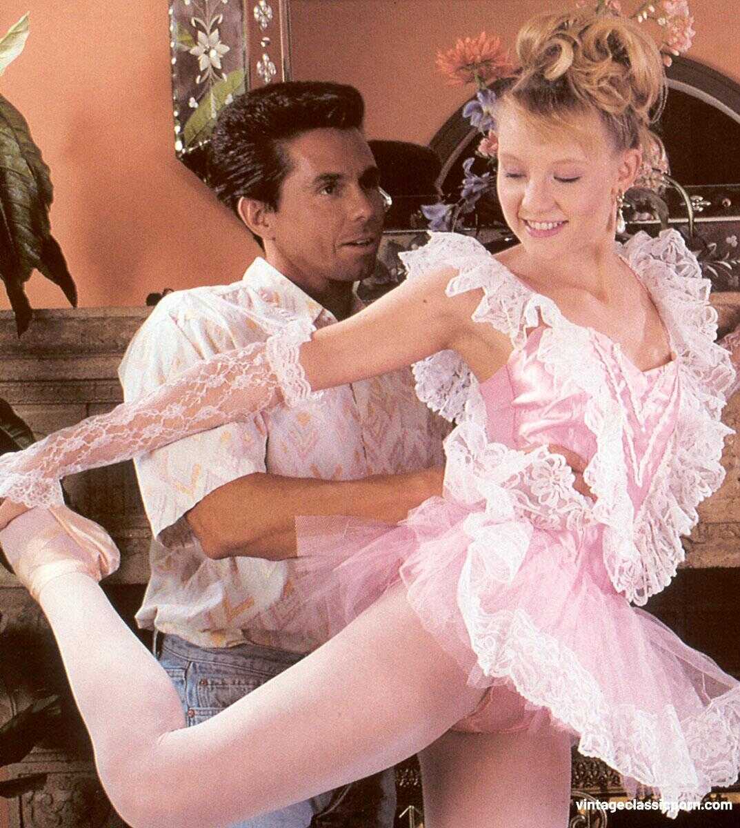 Blonde Ballerina's Vintage Threesome Ordeal: Stripped and Fucked in Retro Style - Alicyn Sterling, Peter North