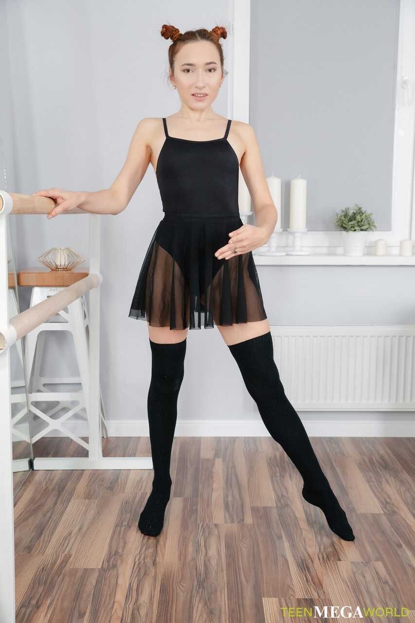 Little Ballerina Angie A's First Coach DP On Her Knees, Redhead Anal, Ass Fucking, Big Dick Anal - Angie Elif