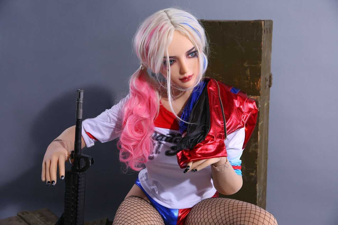 Harley Quinn's Naughty Sex Doll Poses Nude and in Her Slutty Outfit - 