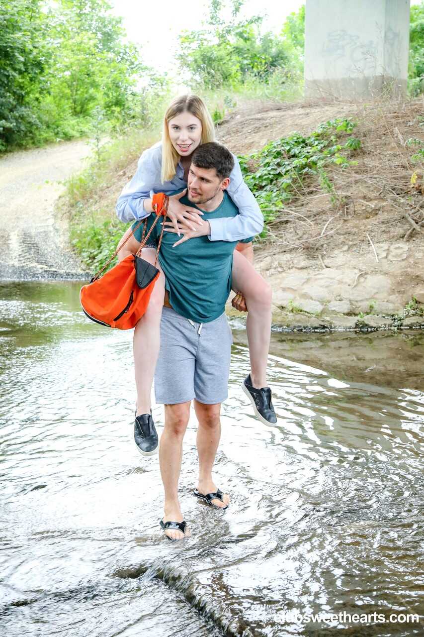 Tall Milena Devi gets stripped and fucked in public by her man Public Sex with the Skinny Teen - Milena Devi