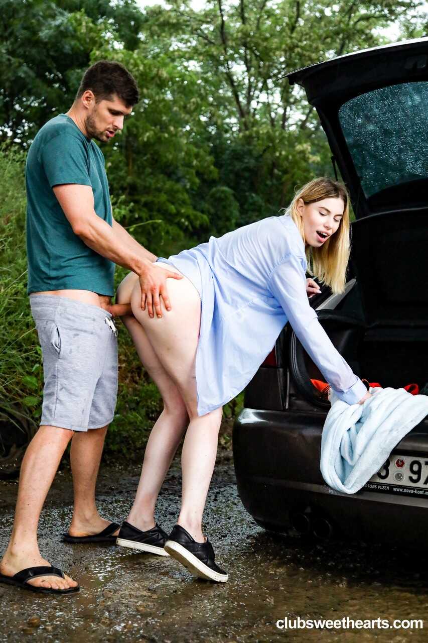 Tall Milena Devi gets stripped and fucked in public by her man Public Sex with the Skinny Teen - Milena Devi