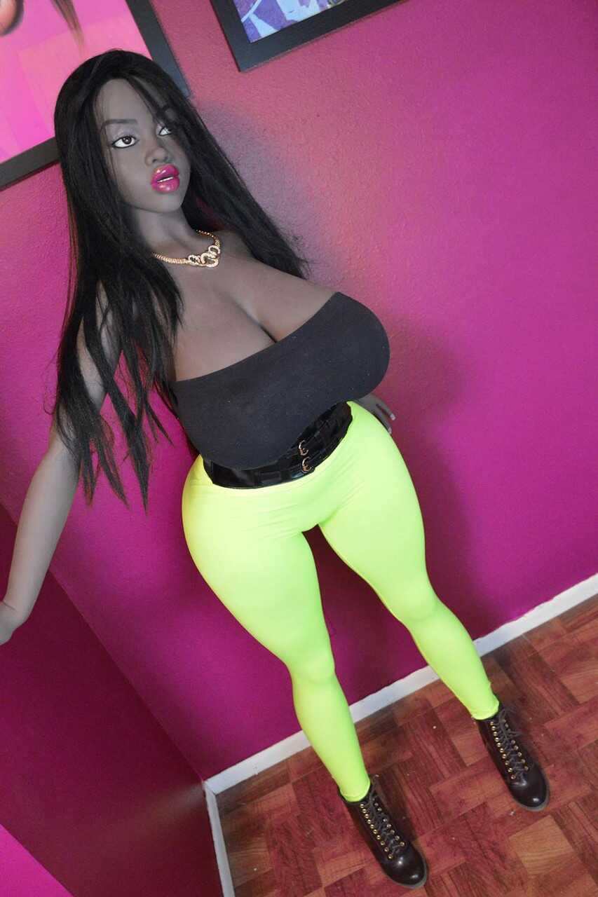 Karen's Big Boob Bareback Bonanza: The Curvaceous Ebony Sex Doll Takes It All Off for a Wild Ride! - 