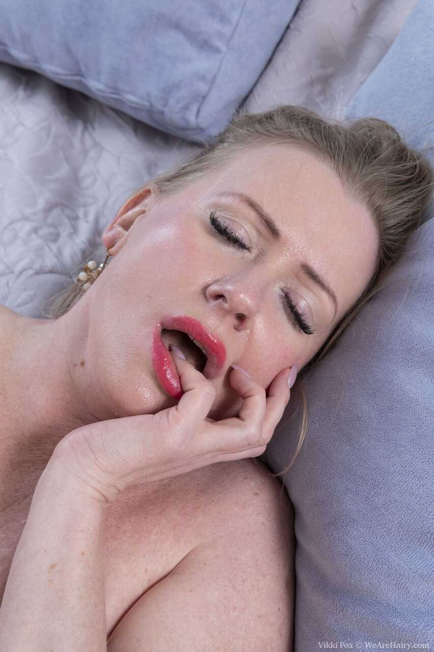 Mature Vikki Fox Exposes Her Hairy Pussy and Plays with it for Your Pleasure! - Vikki Fox