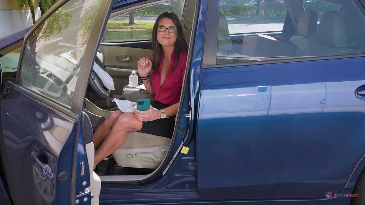 Abby Somers gets pounded by a black man in her car while cheating on her husband! - Abby Somers