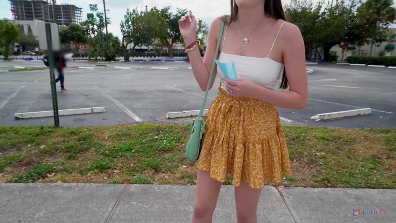Skinny teen Fiona Frost gets a doggystyle pounding while hitchhiking and enjoys the amateur facial cumshot - Fiona Frost