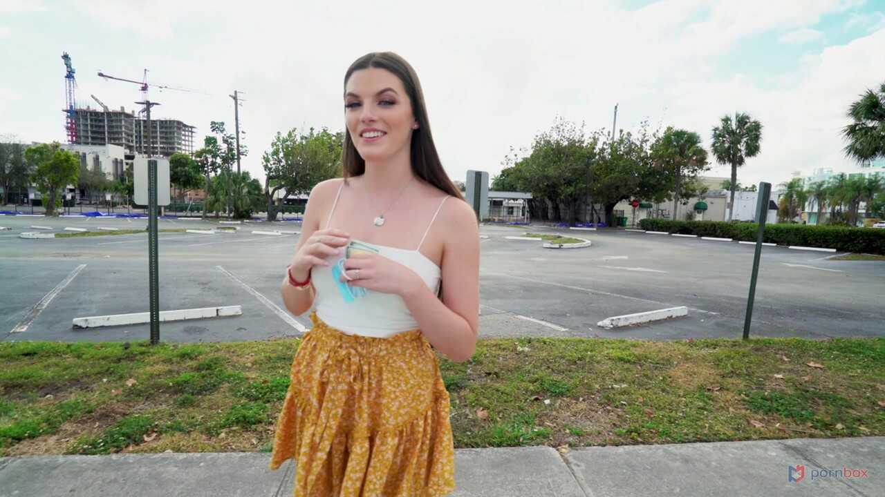 Skinny teen Fiona Frost gets a double doggystyle pounding while hitchhiking