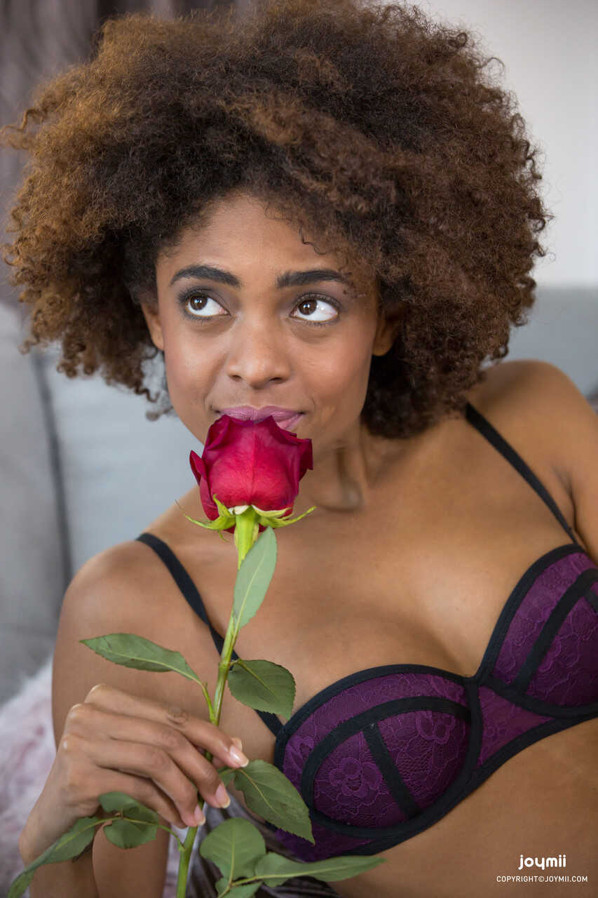 Curly-haired ebony Luna Corazon sucks and fucks the white dick of Mark in a steamy interracial sex scene - Luna Corazon, Mark