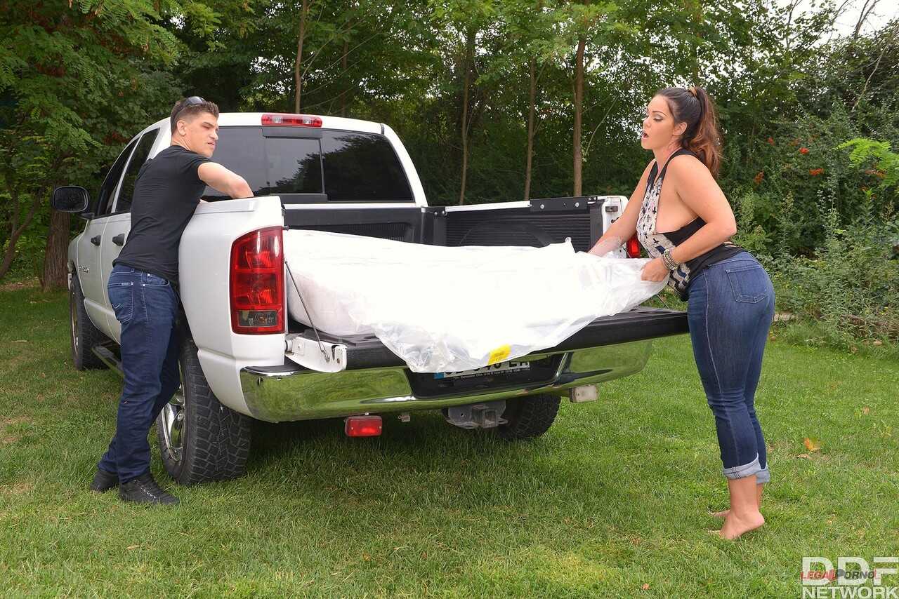 Ponytailed goddess Alison Tyler gets fucked on her big tits while outdoors in nature - Alison Tyler