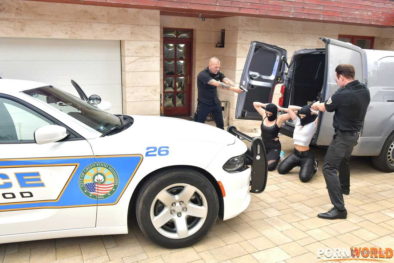 Cherry Kiss's Double Penetration Arrest Gone Wrong with Brittany Bardot and Mina - Brittany Bardot, Cherry Kiss, Mina