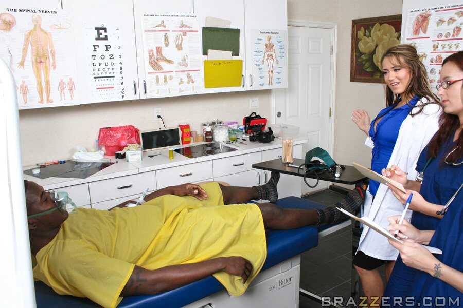 Naughty Dr. Trina Michaels gets caught masturbating while her big tits and ass are being pounded by a massive black dick d...