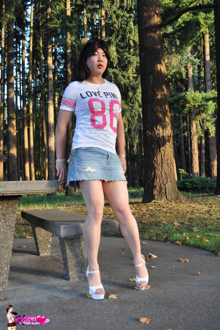 Dark-haired shemale flaunts her long legs in a miniskirt & high heels The Transsexual Dominatrix - 