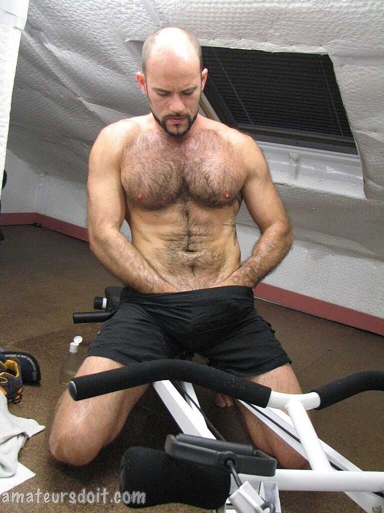 Mature Hunk Uncovers His Hairy Body At The Gym And Displays His Stiff Cock For A Hardcore Jack-Off Session!