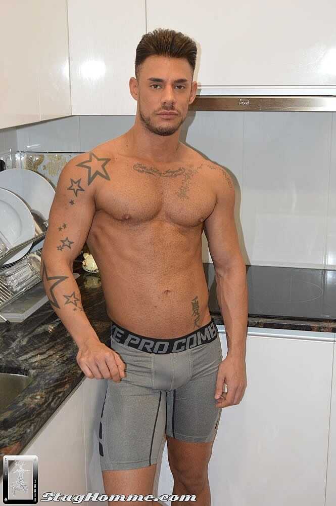 Gay Bodybuilder Dominates Hunky Bottom in Hardcore Anal Sex Scene, Ends with Mascara-Caked Eyes and Cum-Dripping Chin - 