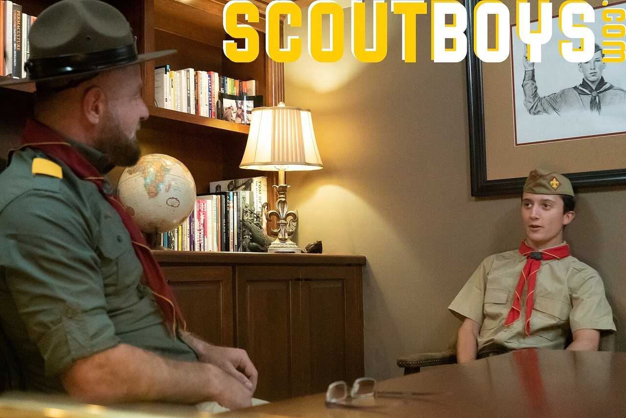 Twink Scout Strips Down for DILF Scoutmaster's Finger and Cock - 