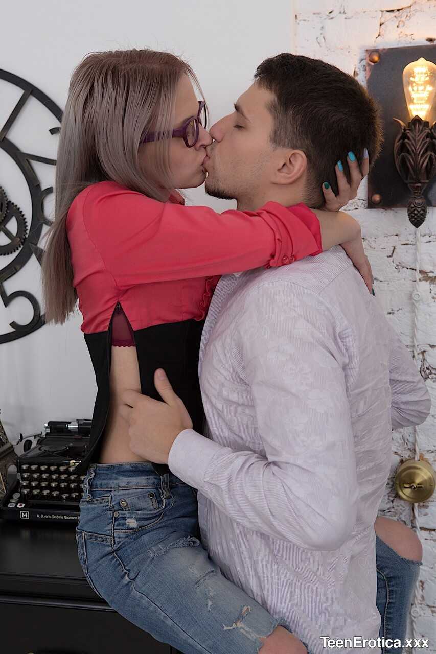 Petite Russian babe Herda Wisky gets her small tits fucked by nerdy teen dog lover Oliver Trunk - Herda Wisky, Oliver Trunk