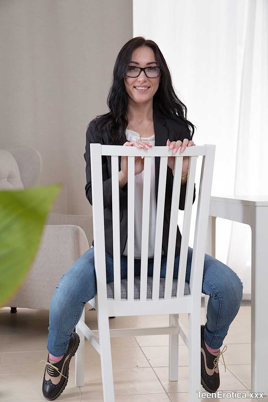 Brunette Nika Bends Over for a Big Dose of Dick After Oral Sex, Glasses, Jeans and Cumshots Included! - Nika