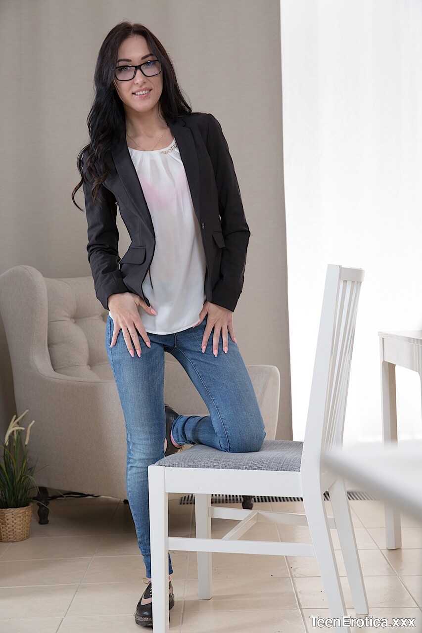 Brunette Nika Bends Over for a Big Dose of Dick After Oral Sex, Glasses, Jeans and Cumshots Included! - Nika