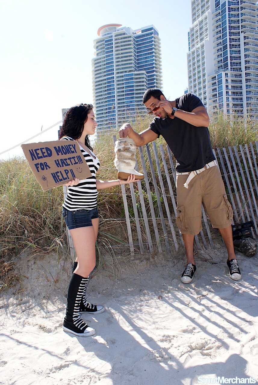 Brunette babe Sasha Storm rides a hung guy she just met while wearing boots and squats on his face. - Sasha Storm