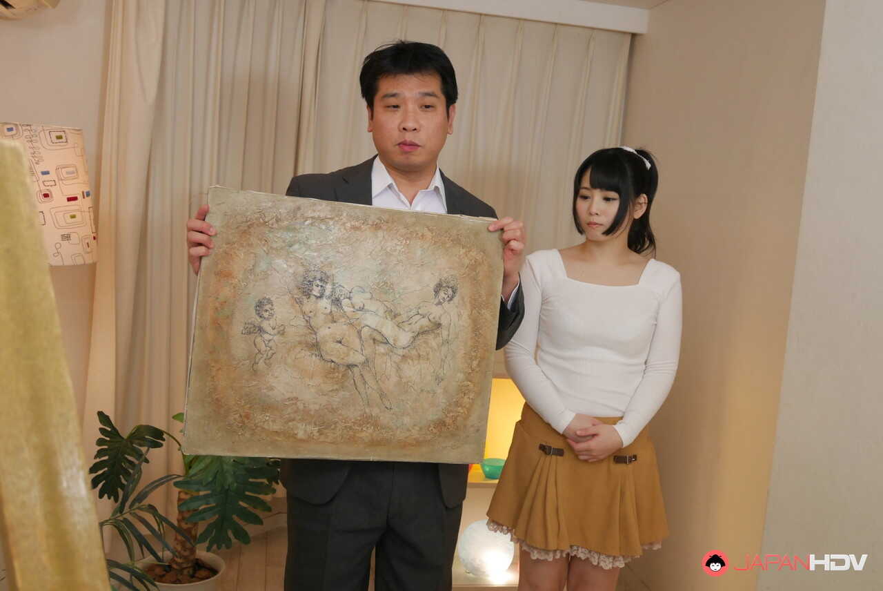 Pretty Japanese Art Student Miyu Shiina's Shaved Pussy for Her Tiny Dick Teacher - Miyu Shiina