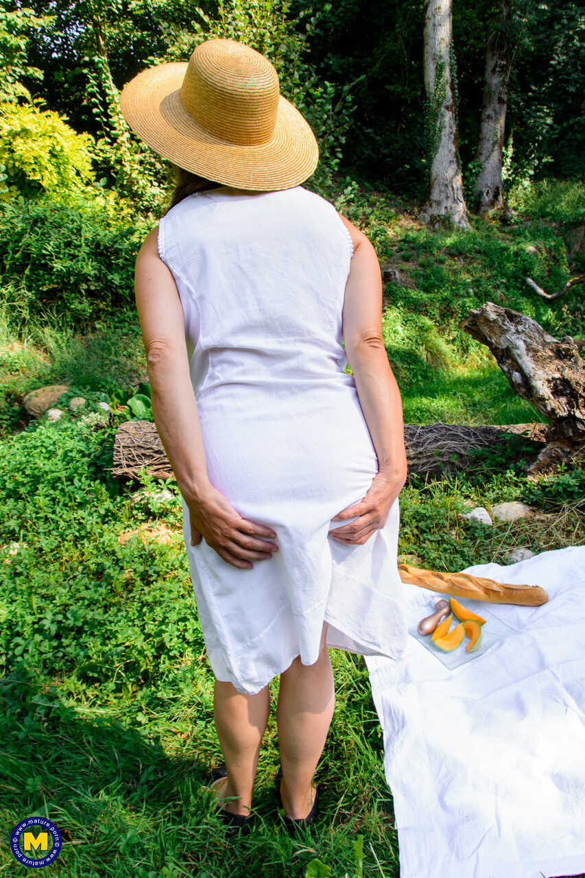 German Busty Granny Busts Out Her Big Hairy Tits and Hikes to Orgasm in the Great Outdoors - Busty Tina