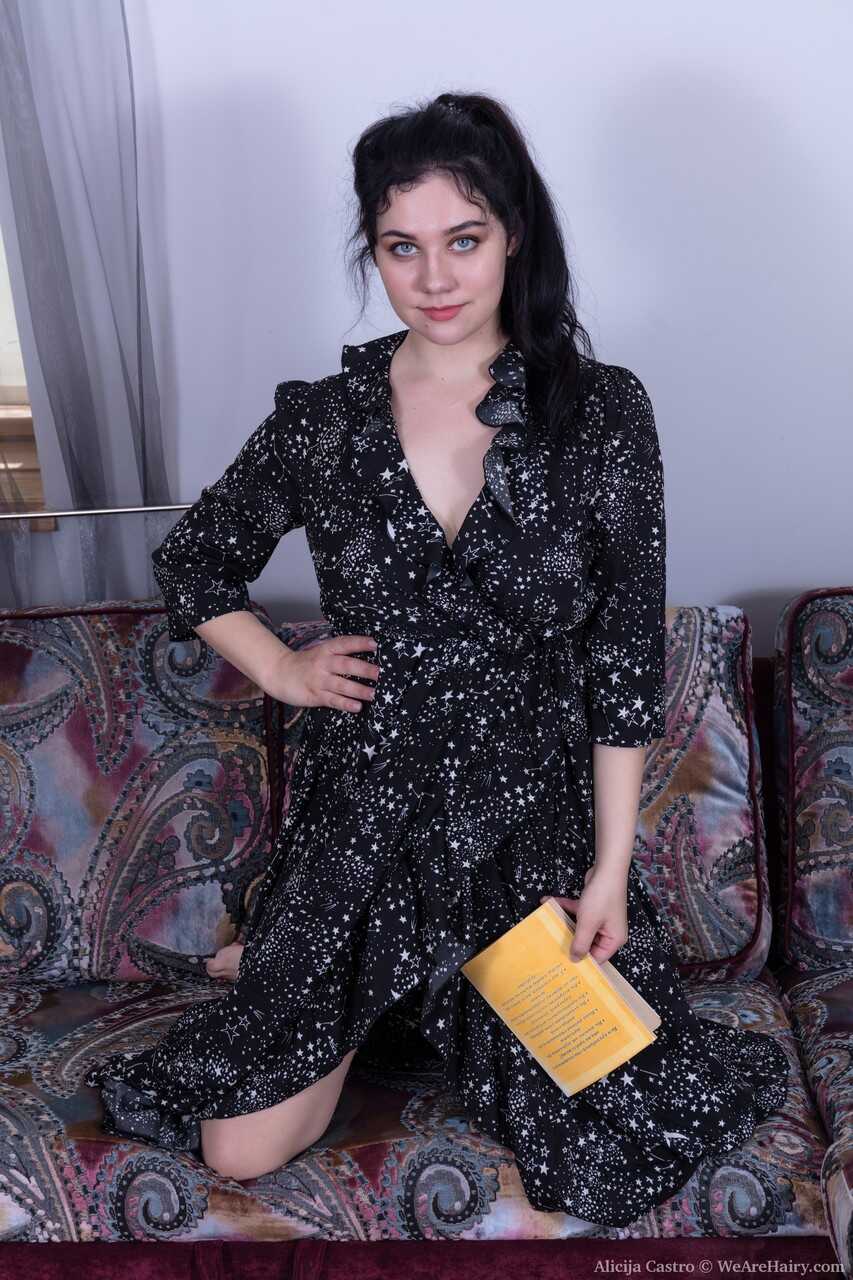Raven-haired American Alicija Castro unveils her chubby twat & spreads her furry pussy - Alicija Castro