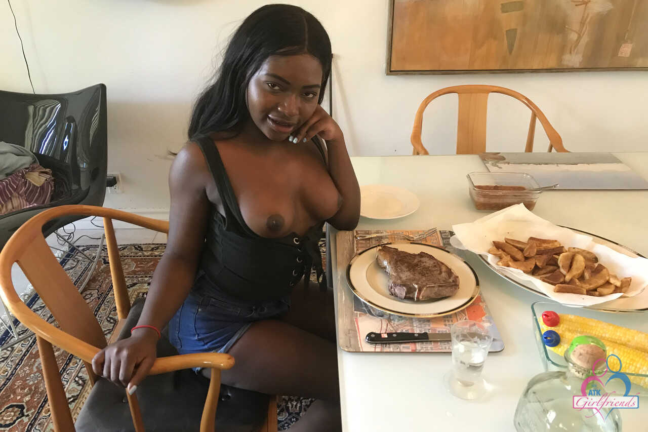 Cute and Curvy Ebony Teen Noemie Bilas Strips and Poses in Her Vacation Compilation!